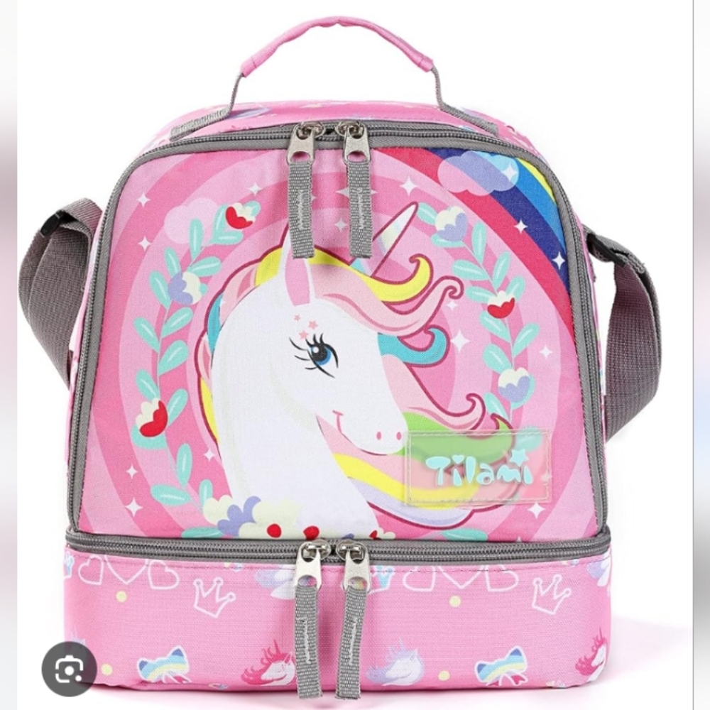 Pink Unicorn Bag with Insulated Interior and Adjustable Strap